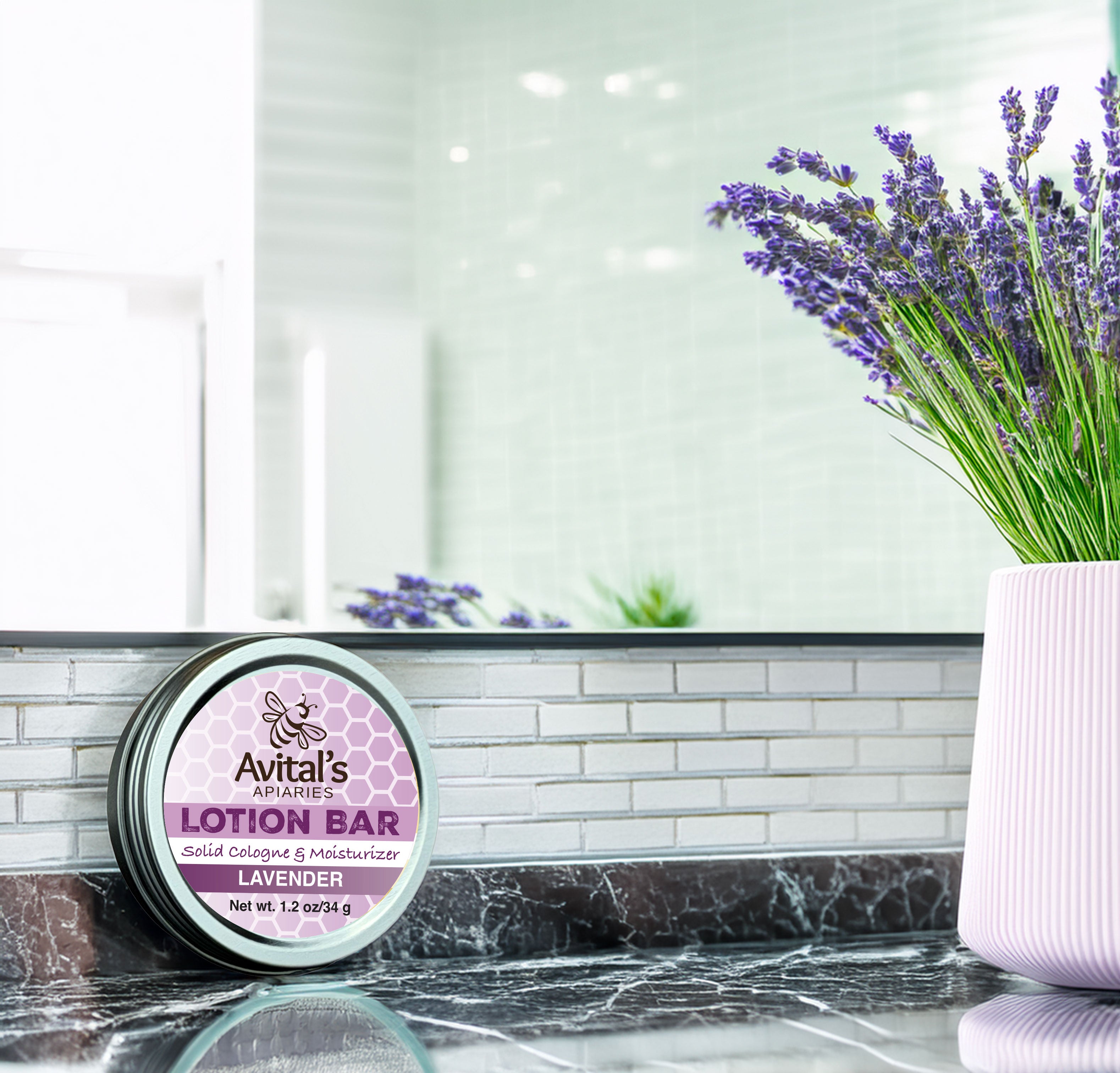 Lavender Lotion Bar with Argan Oil & Mango Butter – Avital's Apiaries